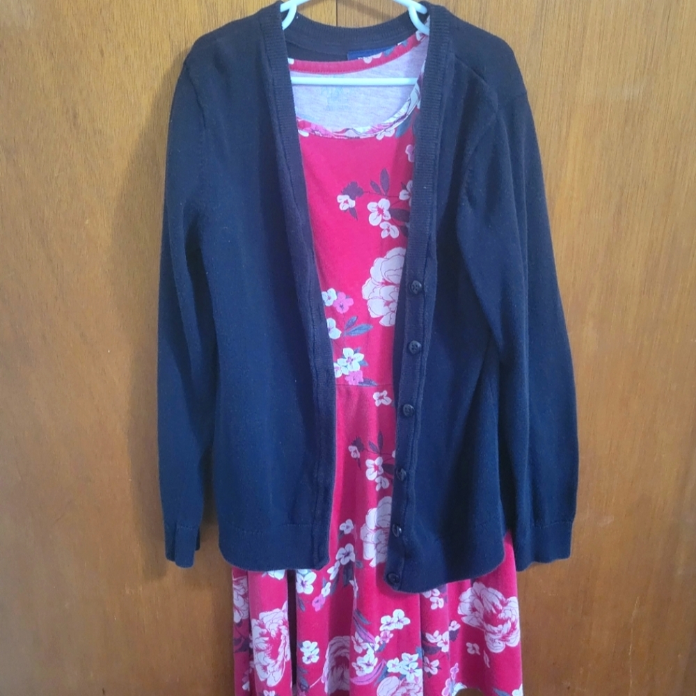 Girls dress with cardigan